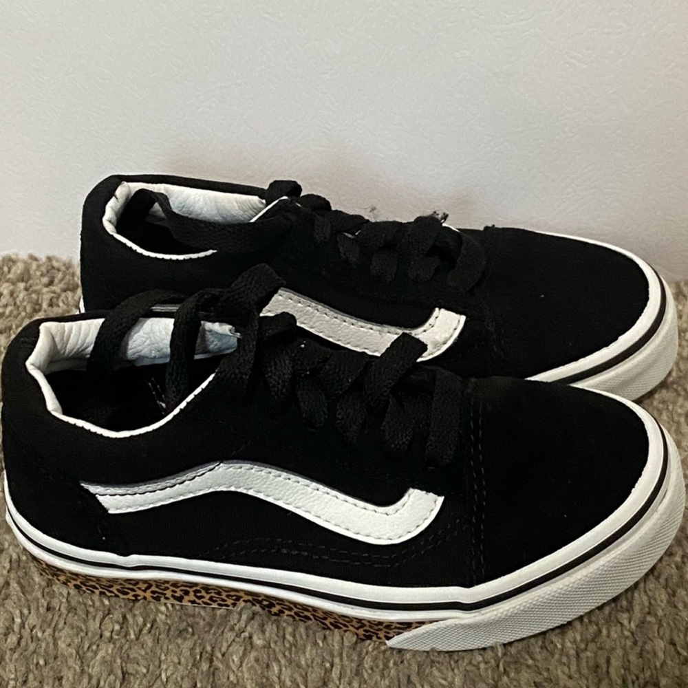 Toddler Black & White Cheetah Print Vans